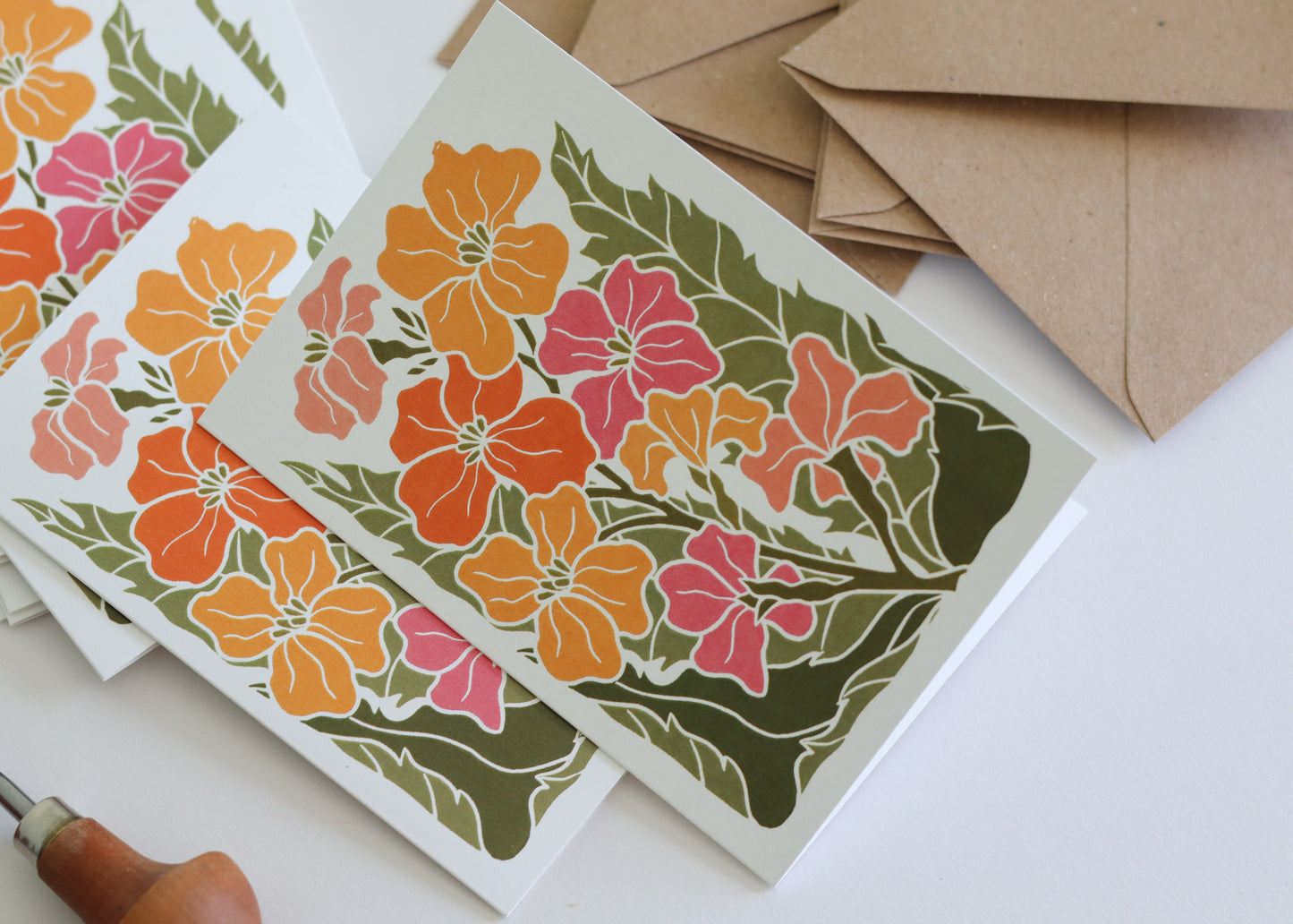 Sunset Ember Wallflowers | Set of 8 Notecards & Envelopes