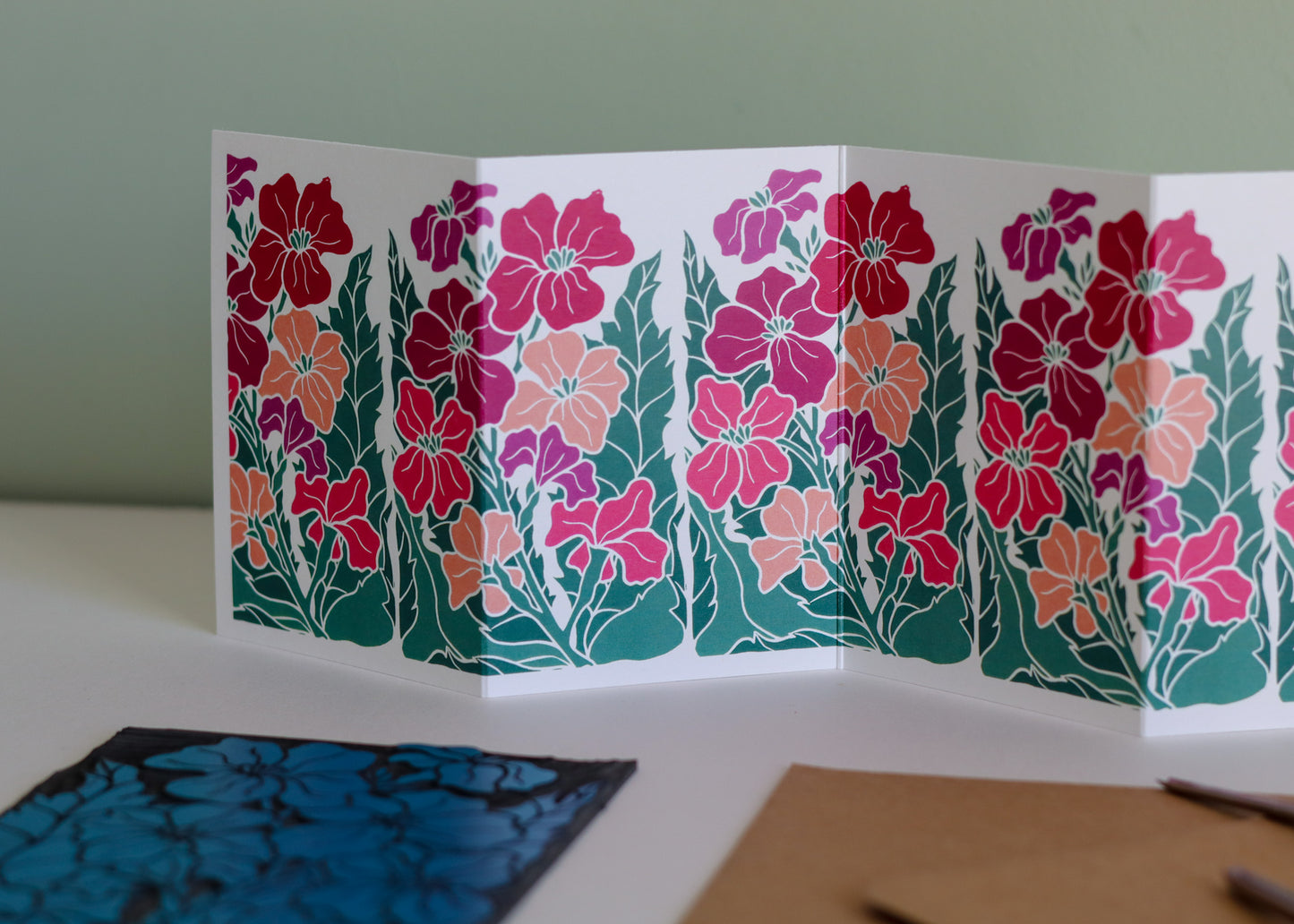 Twilight Haze Wallflower Garland Card | Single Card & Envelope