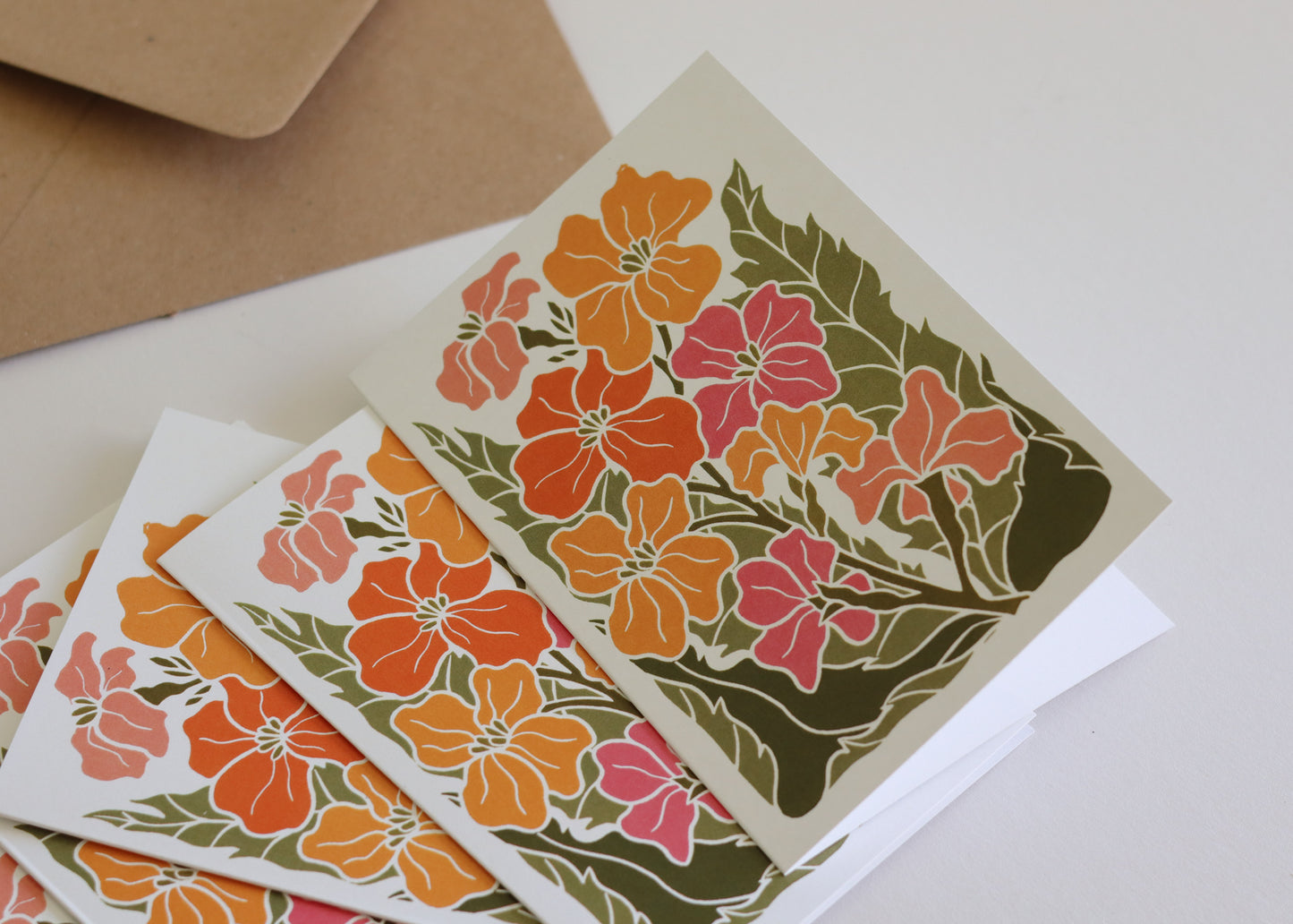 Sunset Ember Wallflowers | Set of 8 Notecards & Envelopes