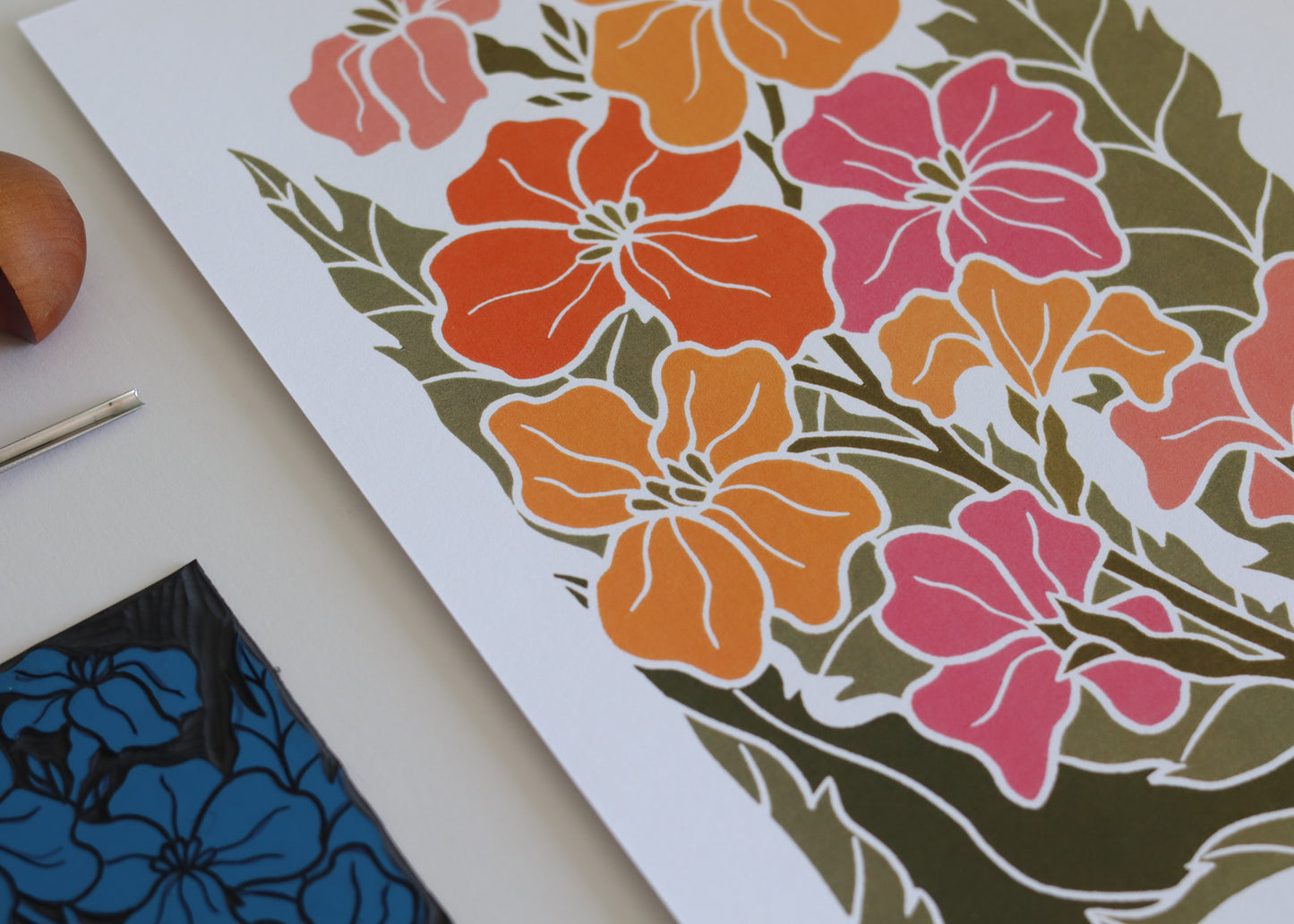 Sunset Ember Wallflowers | Art Print on Cotton Paper