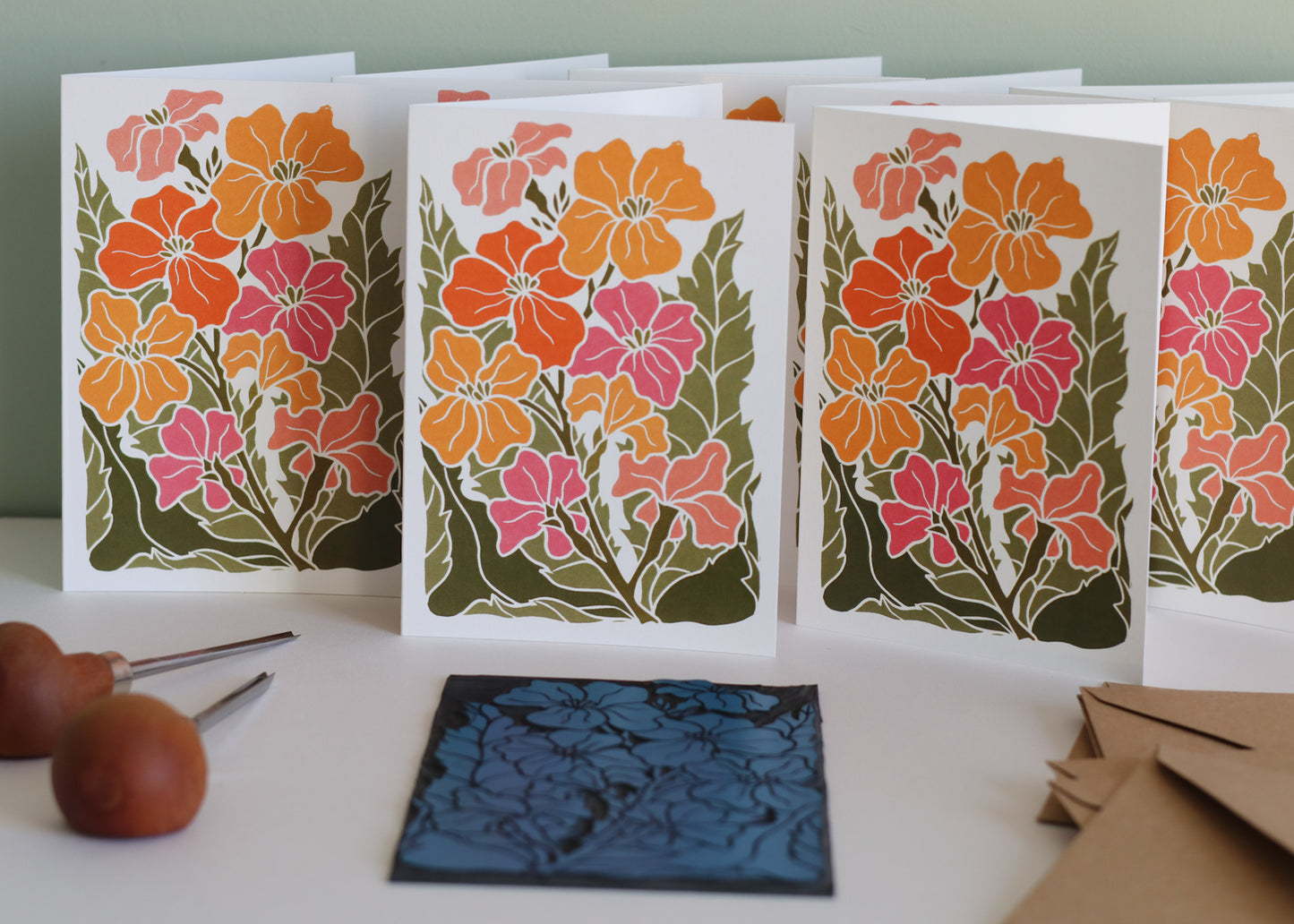 Sunset Ember Wallflowers | Set of 8 Notecards & Envelopes