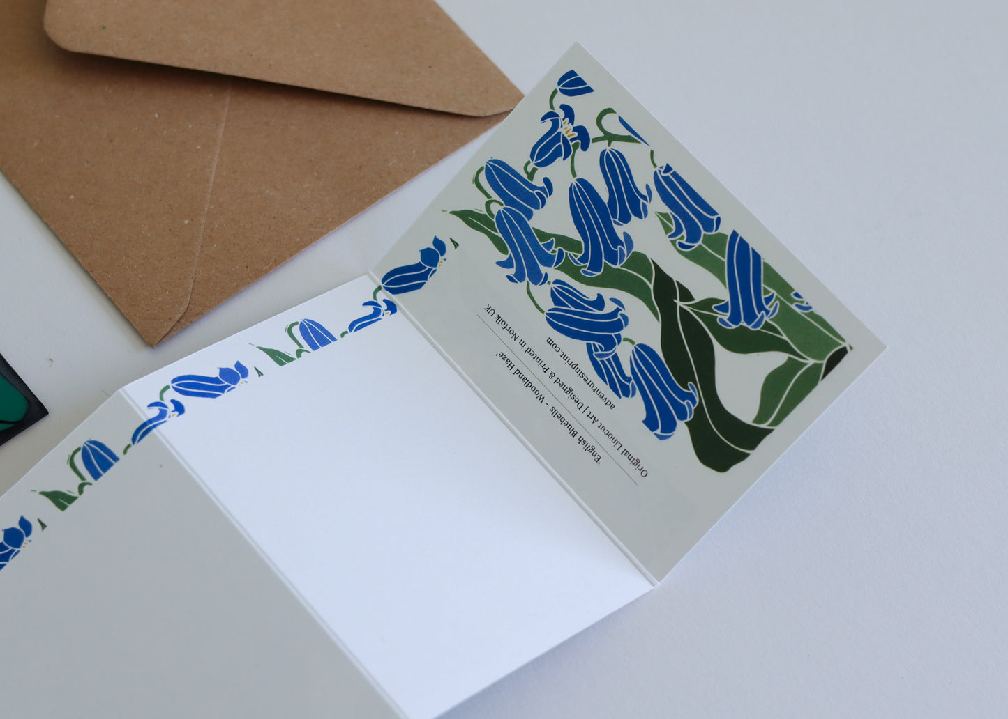 Woodland Haze Bluebells Garland Card | Single Card & Envelope