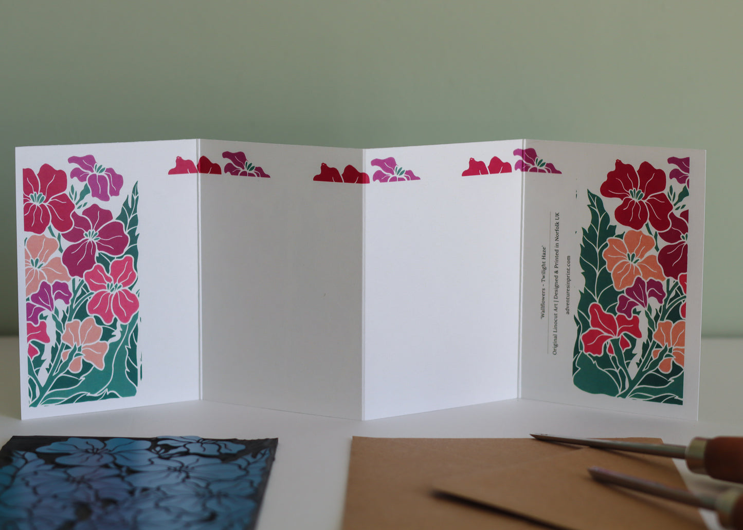 Twilight Haze Wallflower Garland Card | Single Card & Envelope