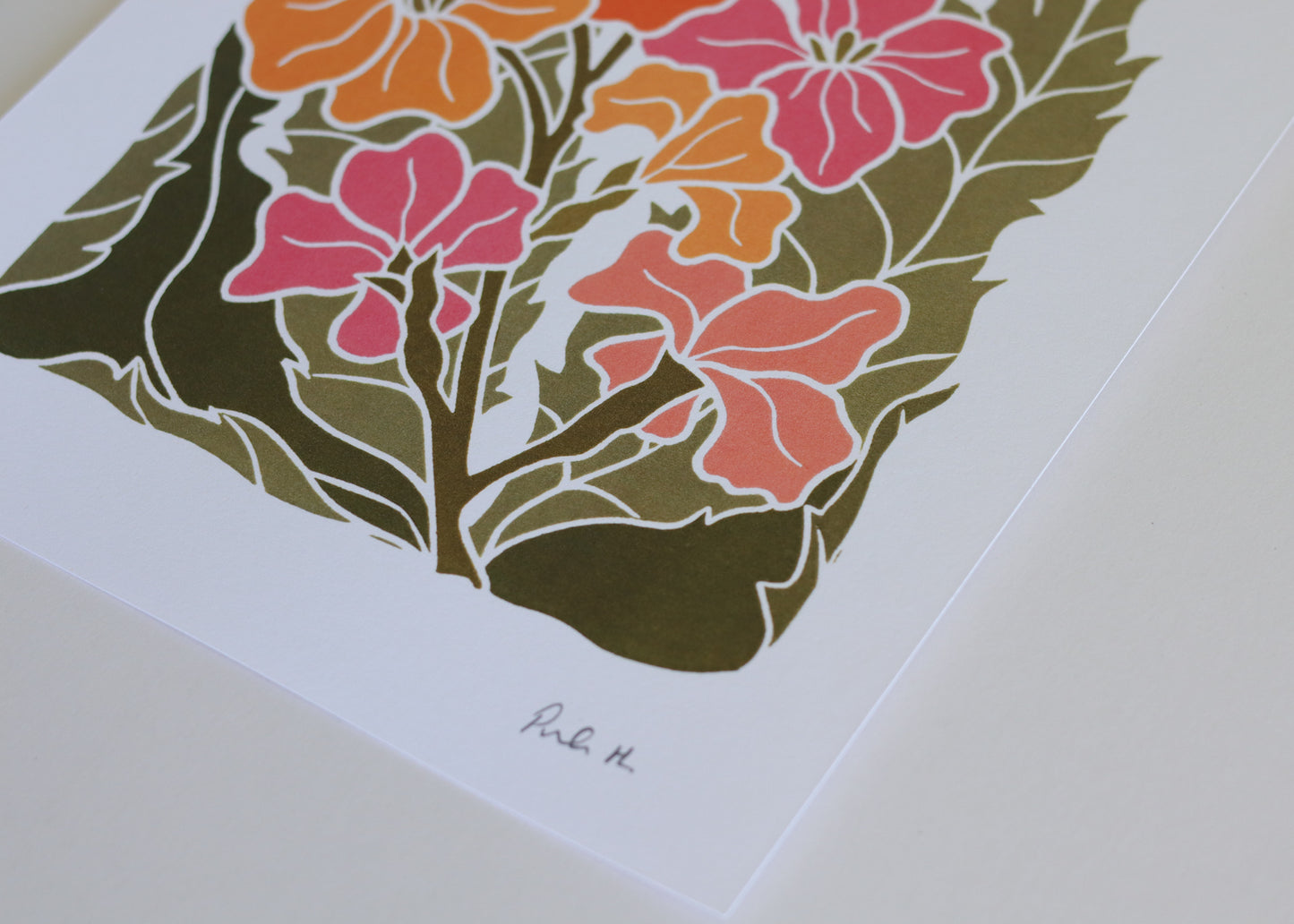 Sunset Ember Wallflowers | Art Print on Cotton Paper