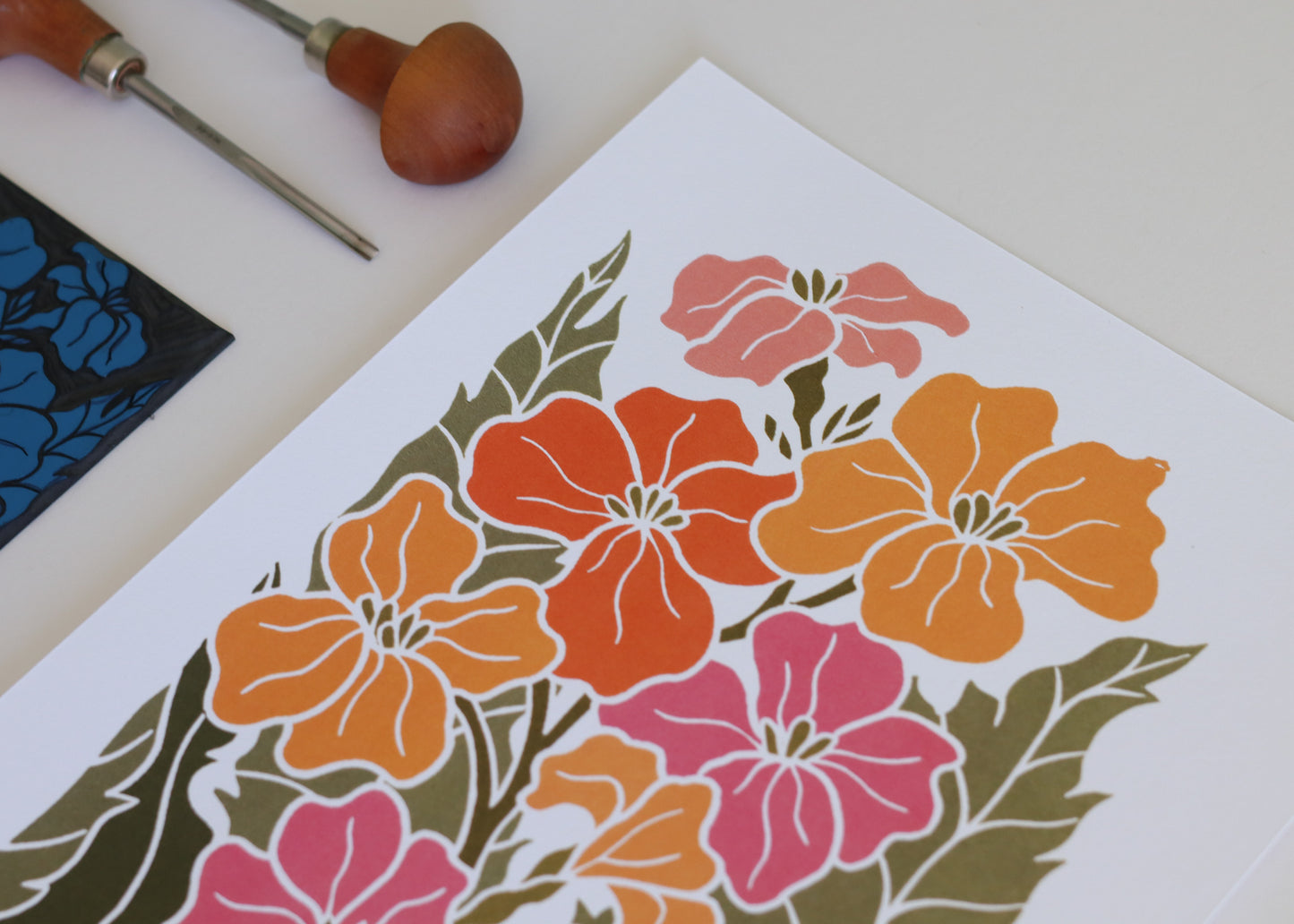 Sunset Ember Wallflowers | Art Print on Cotton Paper