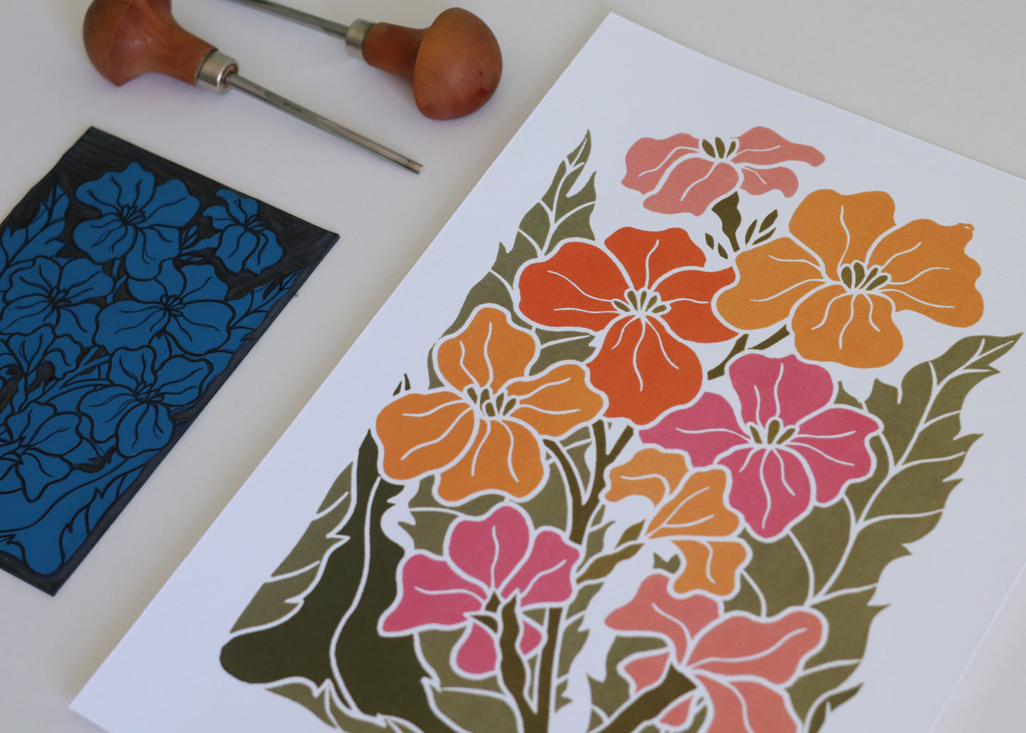Sunset Ember Wallflowers | Art Print on Cotton Paper