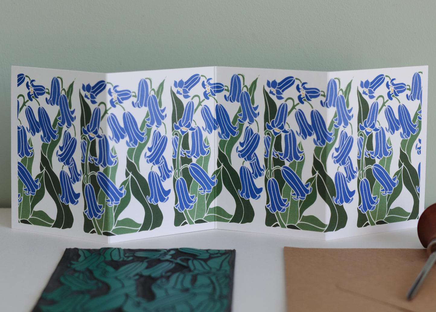 Woodland Haze Bluebells Garland Card | Single Card & Envelope