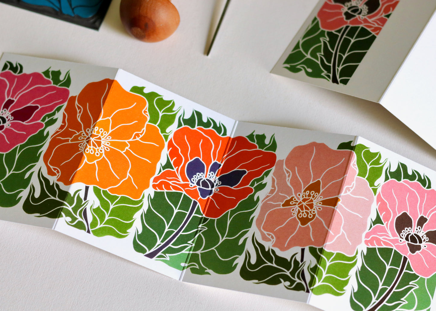 Poppy Parade Concertina Card | Single Card & Envelope