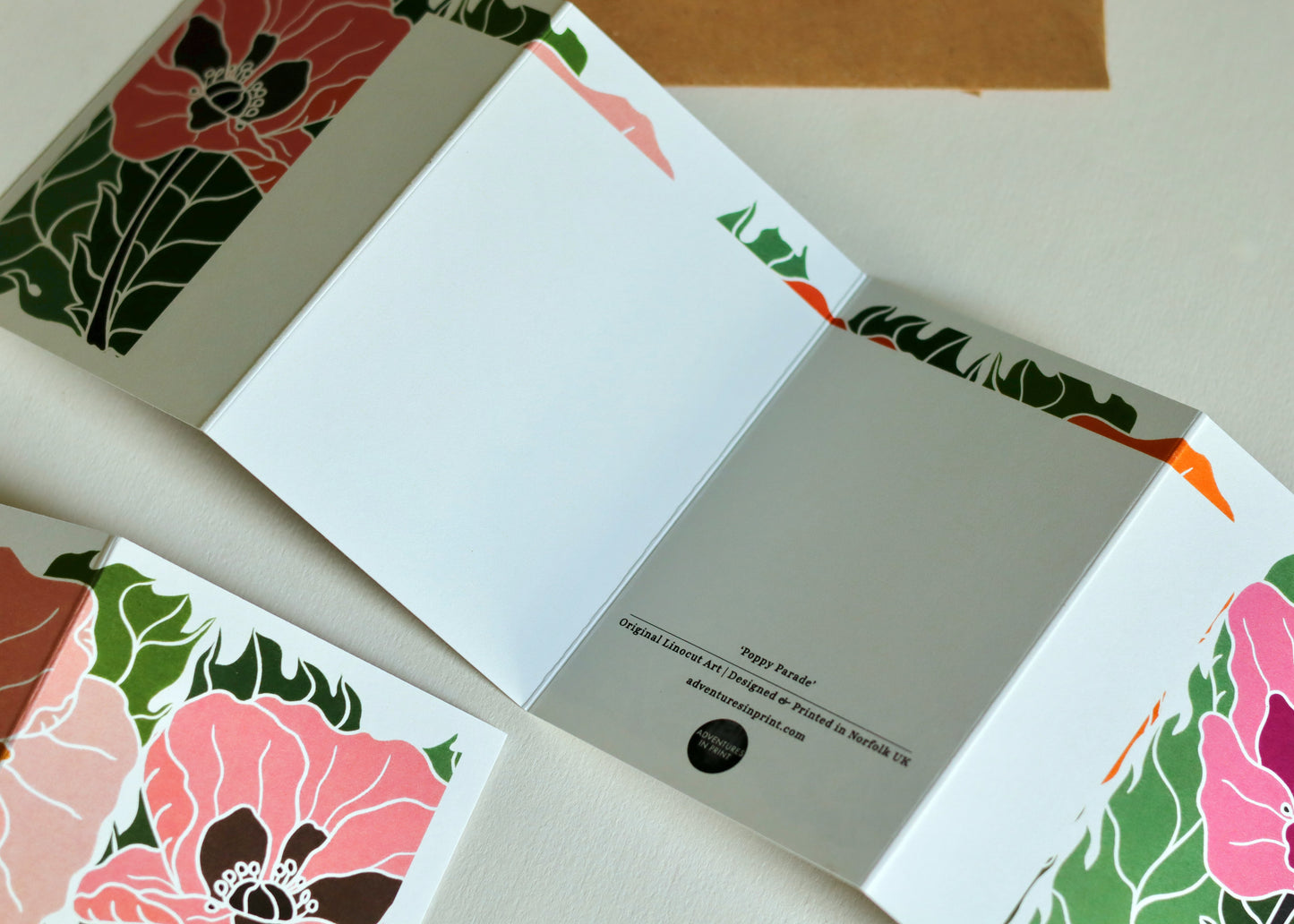 Poppy Parade Concertina Card | Single Card & Envelope