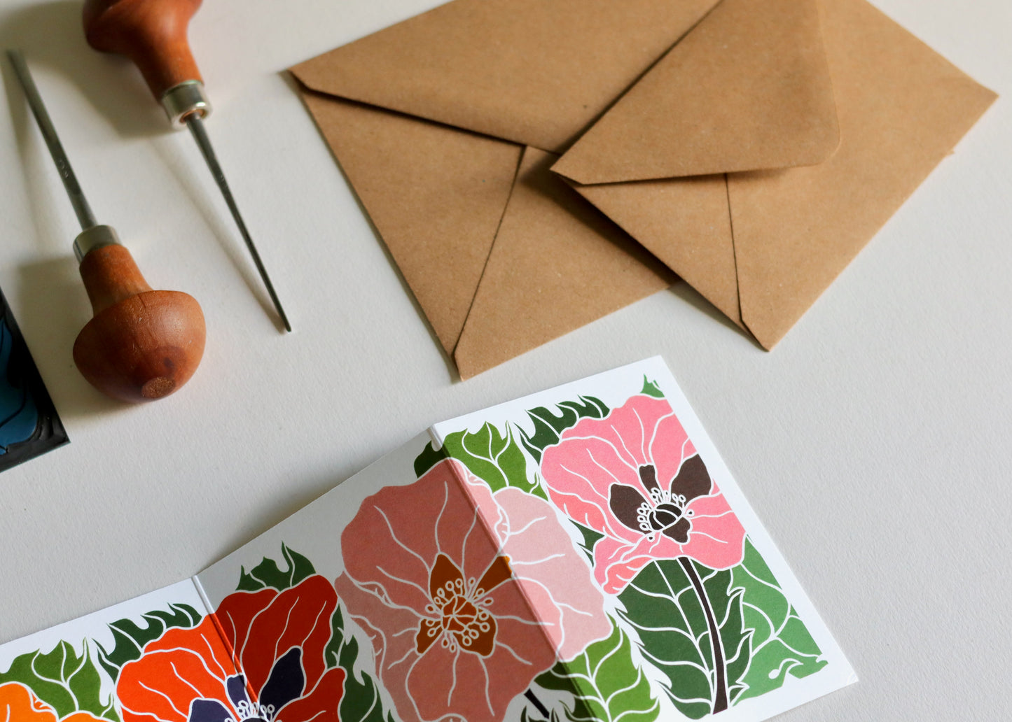 Poppy Parade Concertina Card | Single Card & Envelope