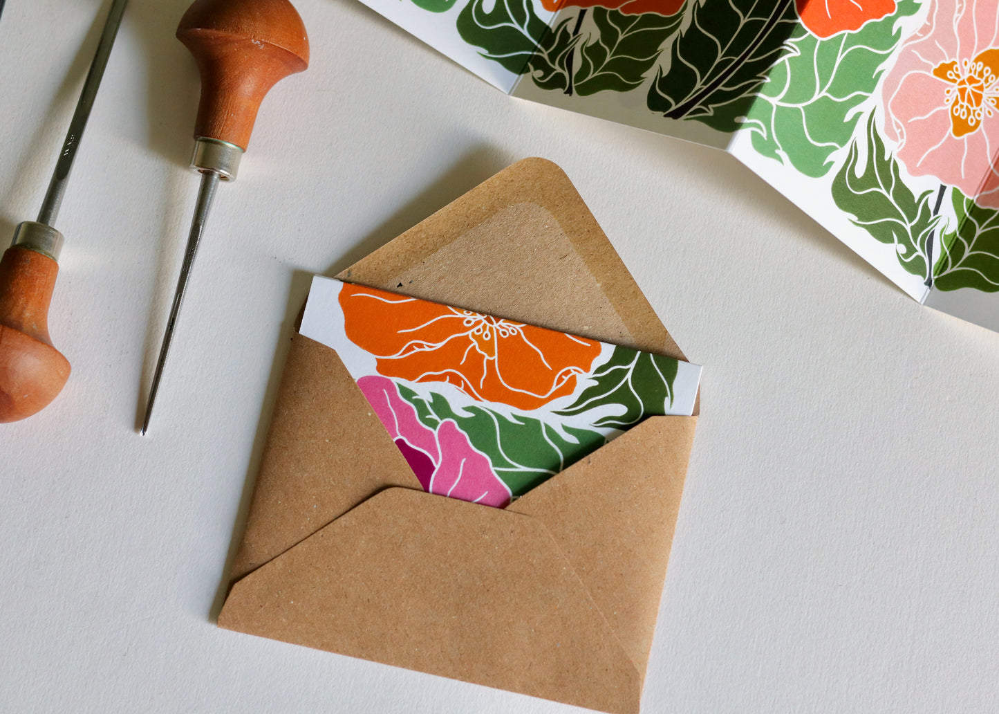 Poppy Parade Concertina Card | Single Card & Envelope
