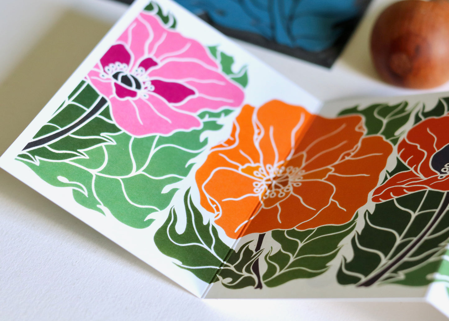 Poppy Parade Concertina Card | Single Card & Envelope