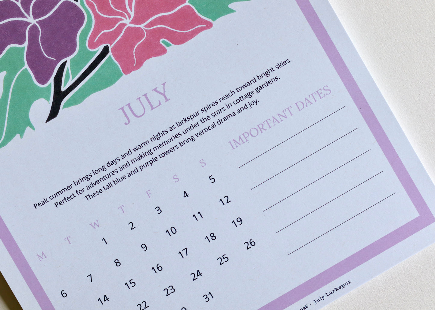 A Year in Bloom Hanging Wall Calendar 2026