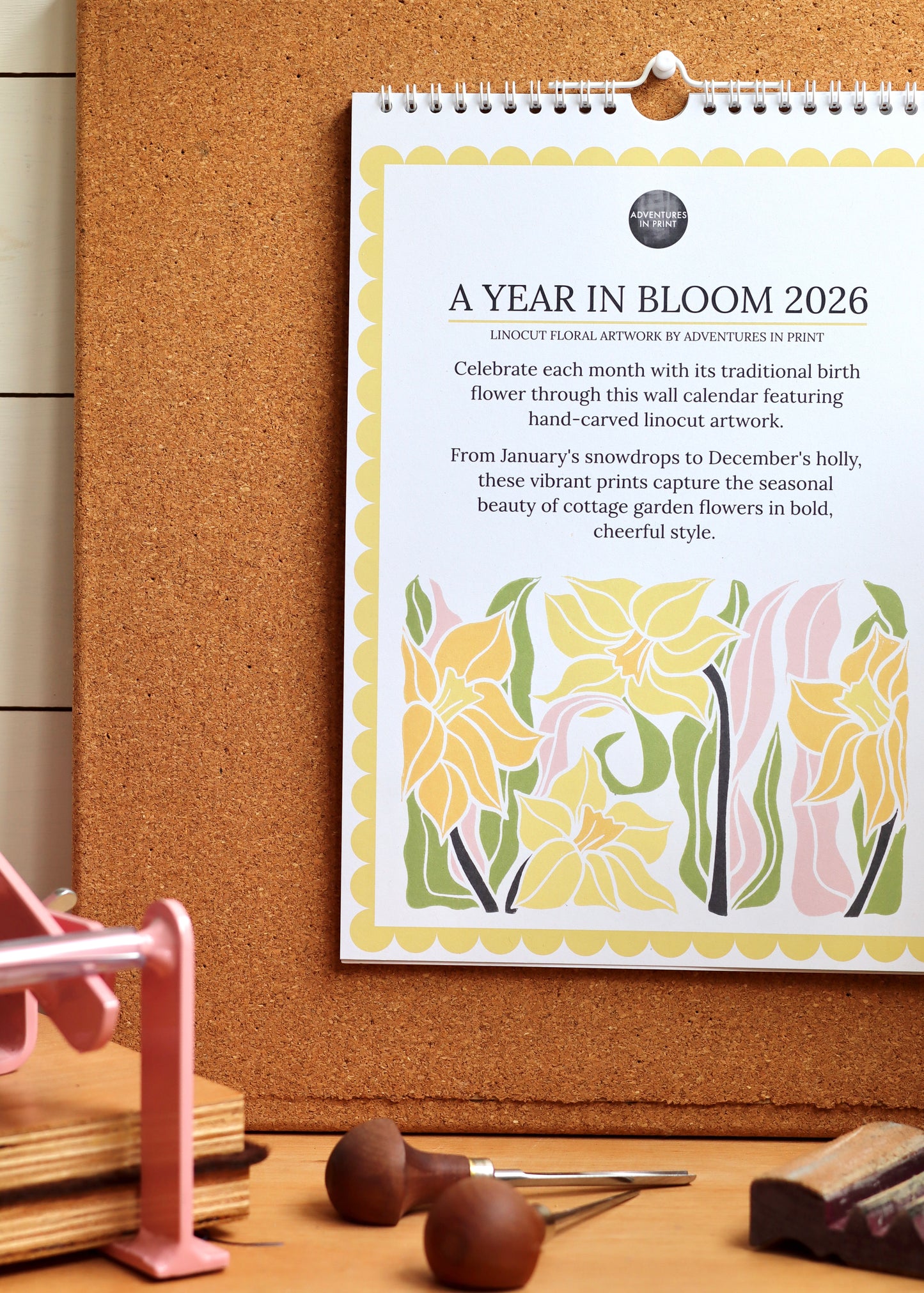 A Year in Bloom Hanging Wall Calendar 2026