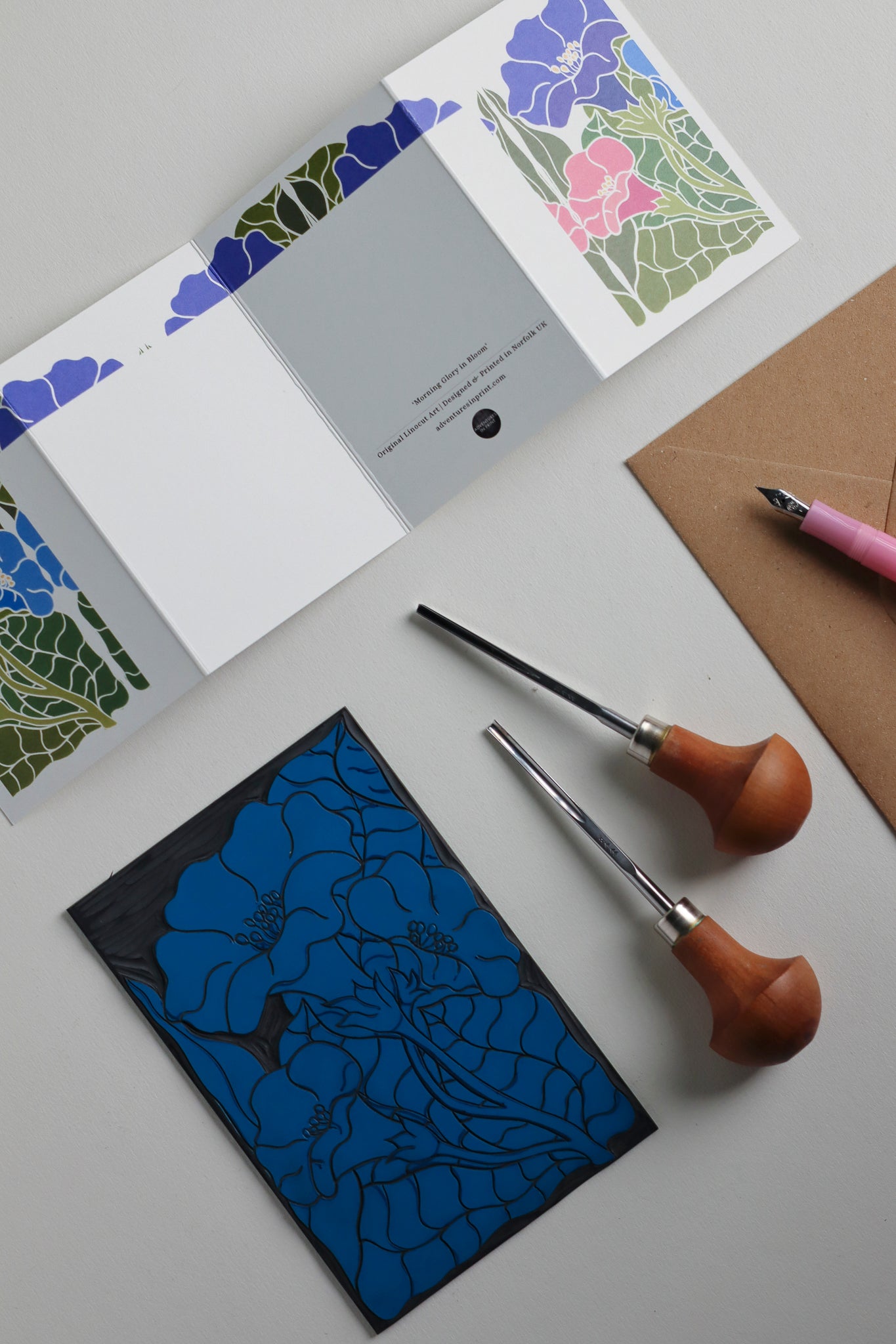 Morning Glory in Bloom Garland Card | Single Card & Envelope