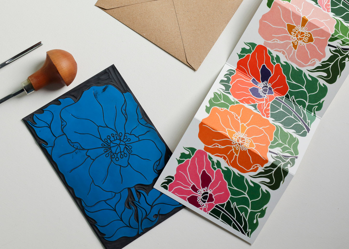 Poppy Parade Garland Card | Single Card & Envelope