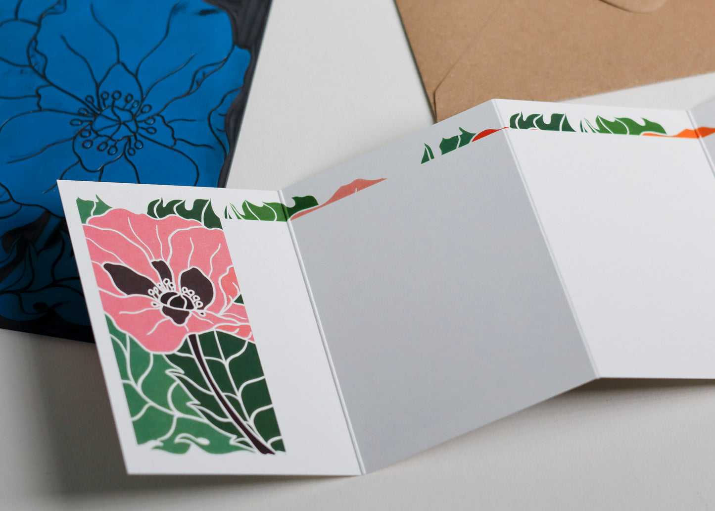 Poppy Parade Garland Card | Single Card & Envelope