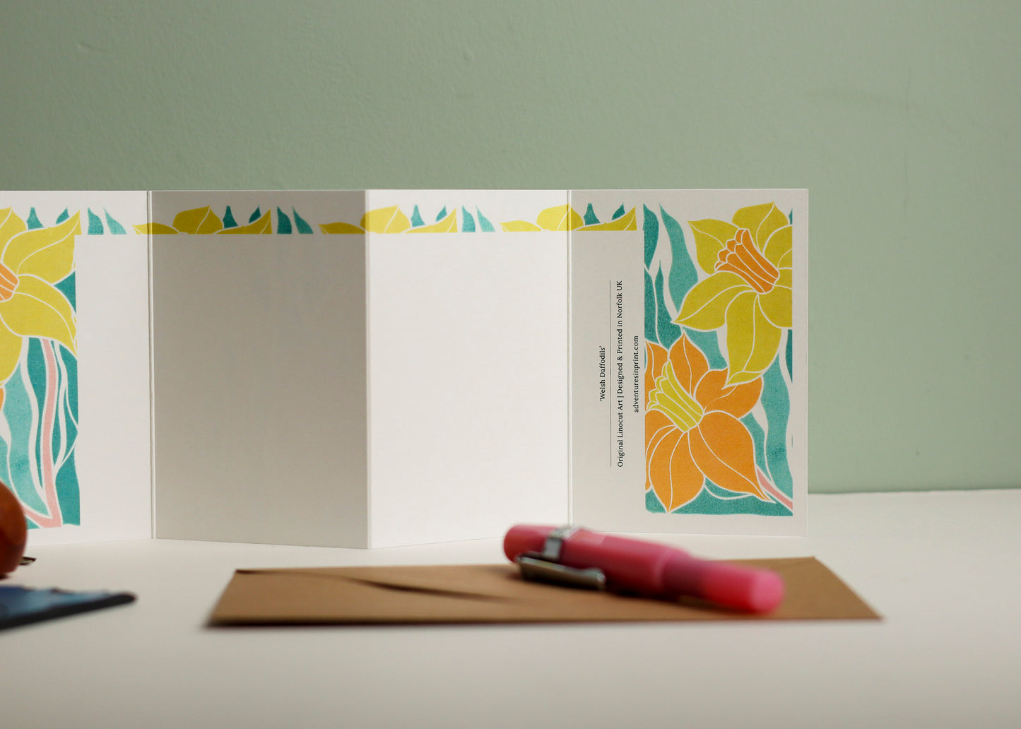 Welsh Daffodil Garland Card | Single Card & Envelope