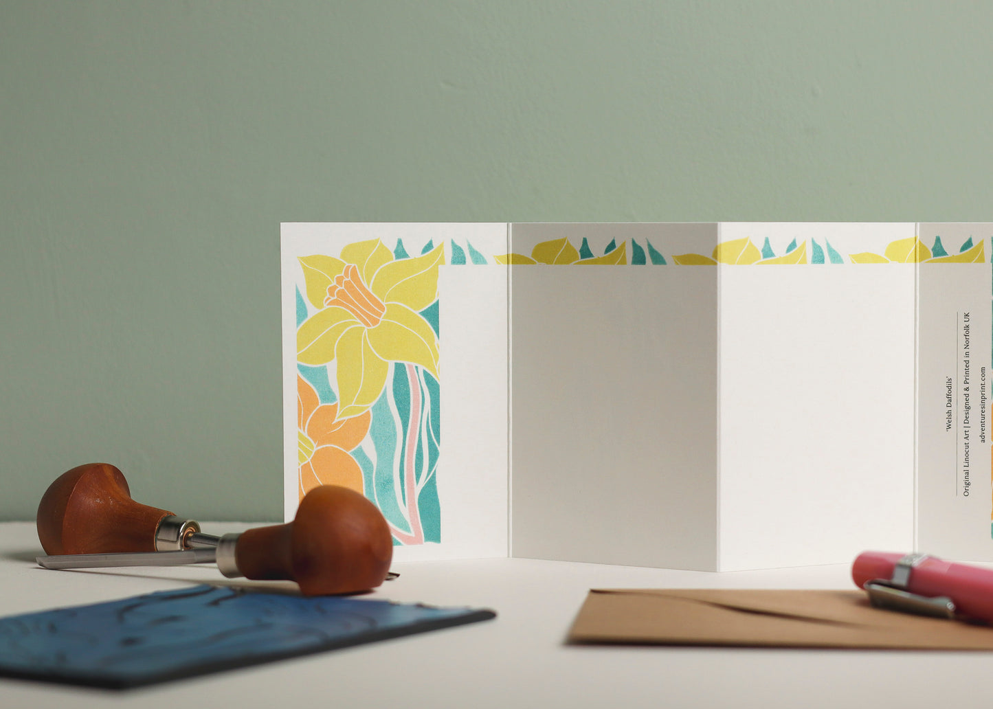 Welsh Daffodil Garland Card | Single Card & Envelope