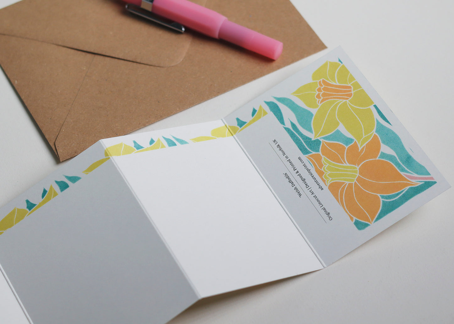 Welsh Daffodil Garland Card | Single Card & Envelope