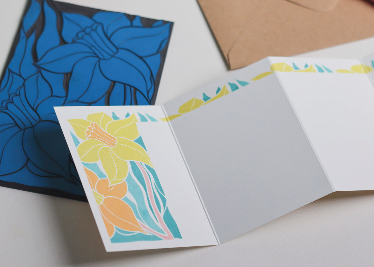 Welsh Daffodil Garland Card | Single Card & Envelope