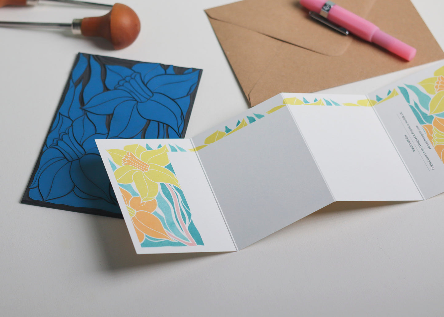 Welsh Daffodil Garland Card | Single Card & Envelope