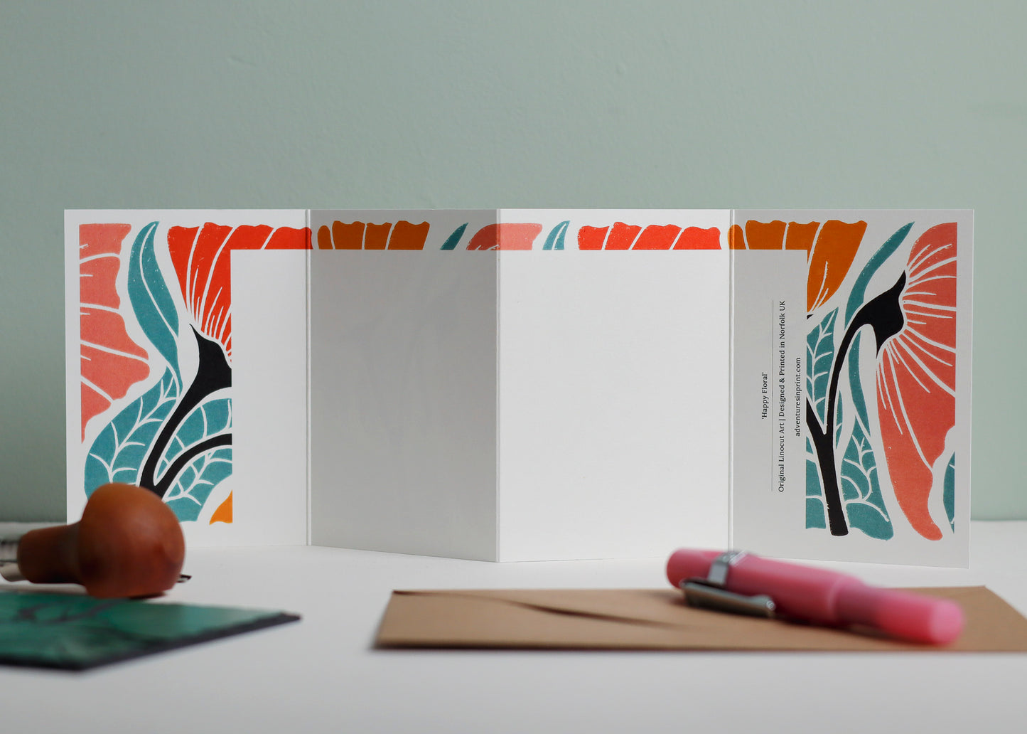 Happy Floral Garland Card | Single Card & Envelope