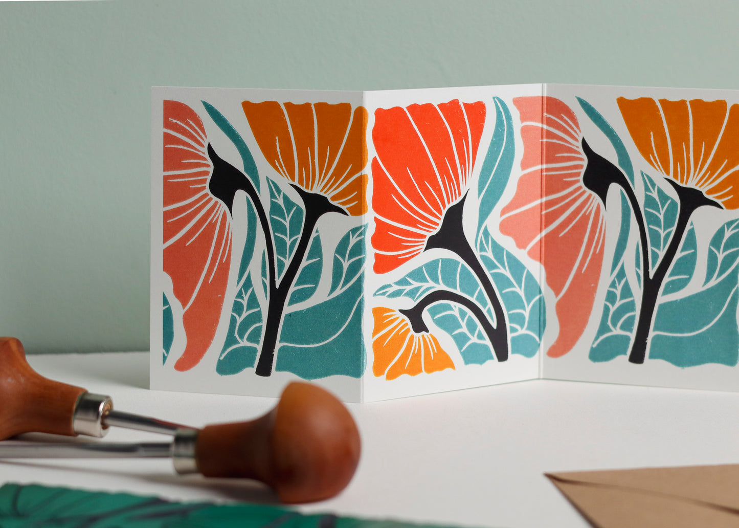 Happy Floral Garland Card | Single Card & Envelope