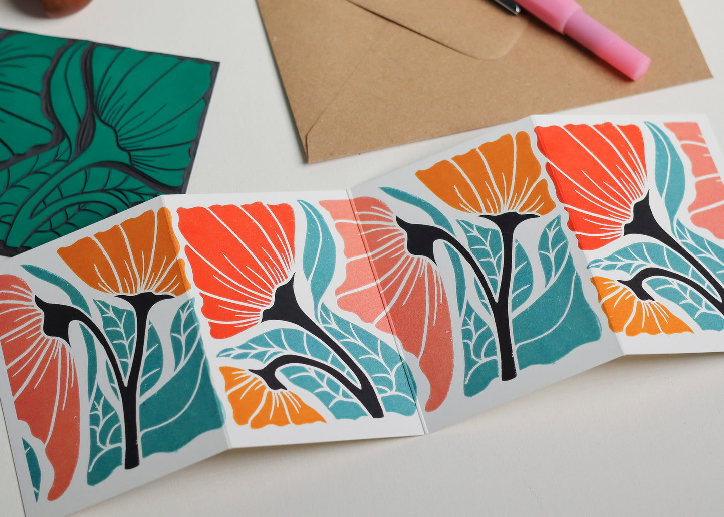 Happy Floral Garland Card | Single Card & Envelope