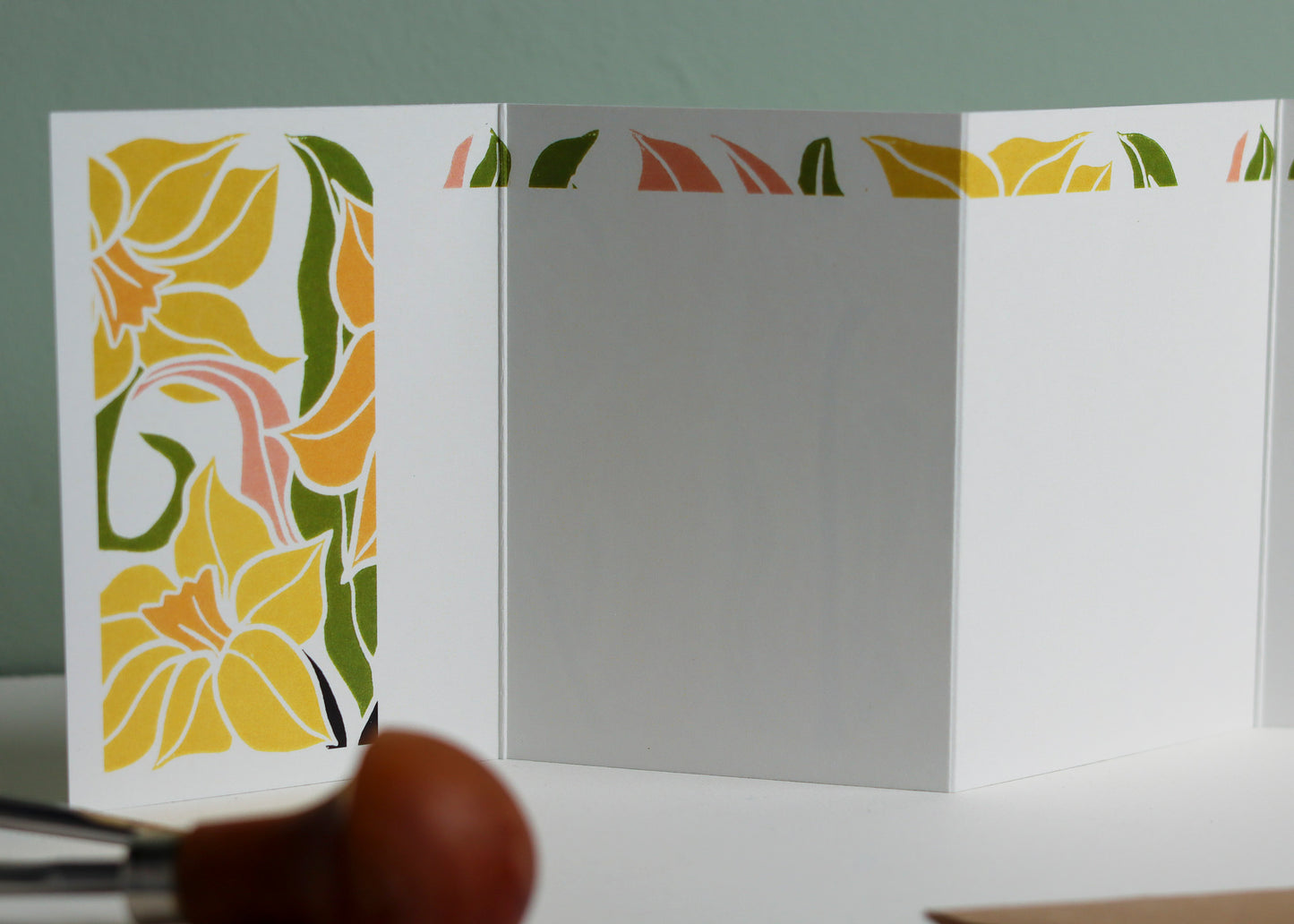 Daffodil Garland Card (March birth flower) | Single Card & Envelope