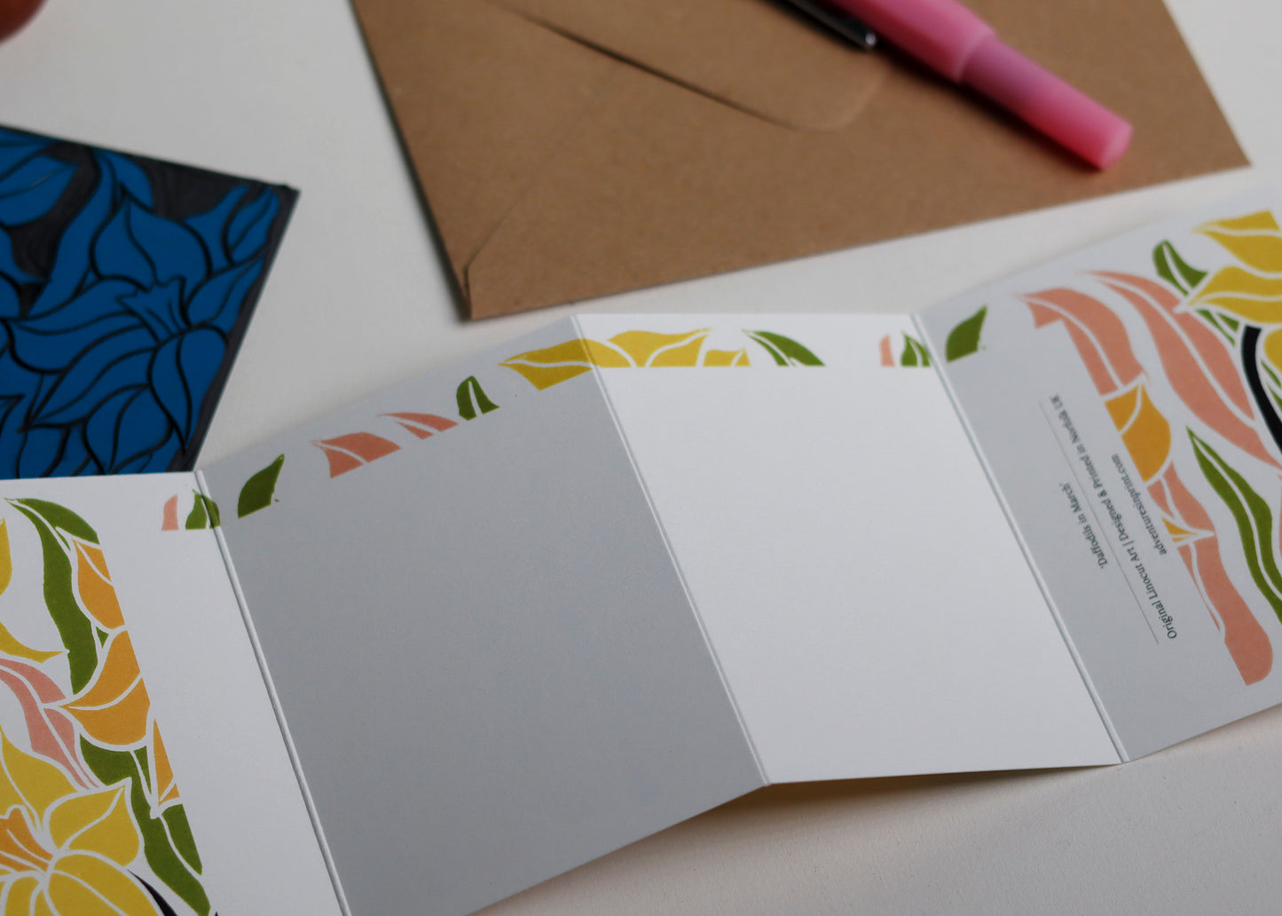 Daffodil Garland Card (March birth flower) | Single Card & Envelope