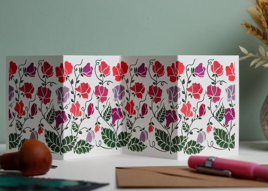 Joy Bloom Sweet Pea Garland Card | Single Card & Envelope