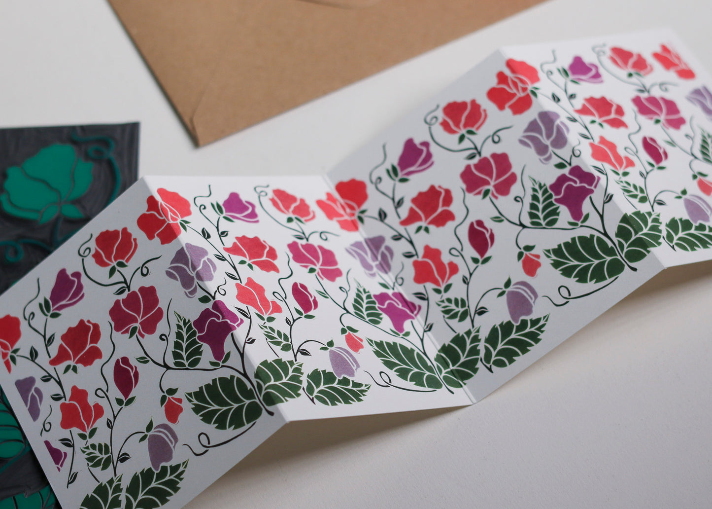 Joy Bloom Sweet Pea Garland Card | Single Card & Envelope