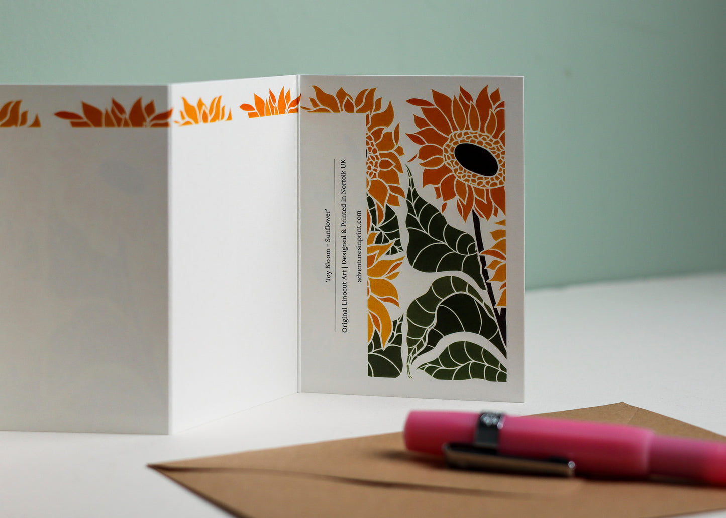 Joy Bloom Sunflower Garland Card | Single Card & Envelope