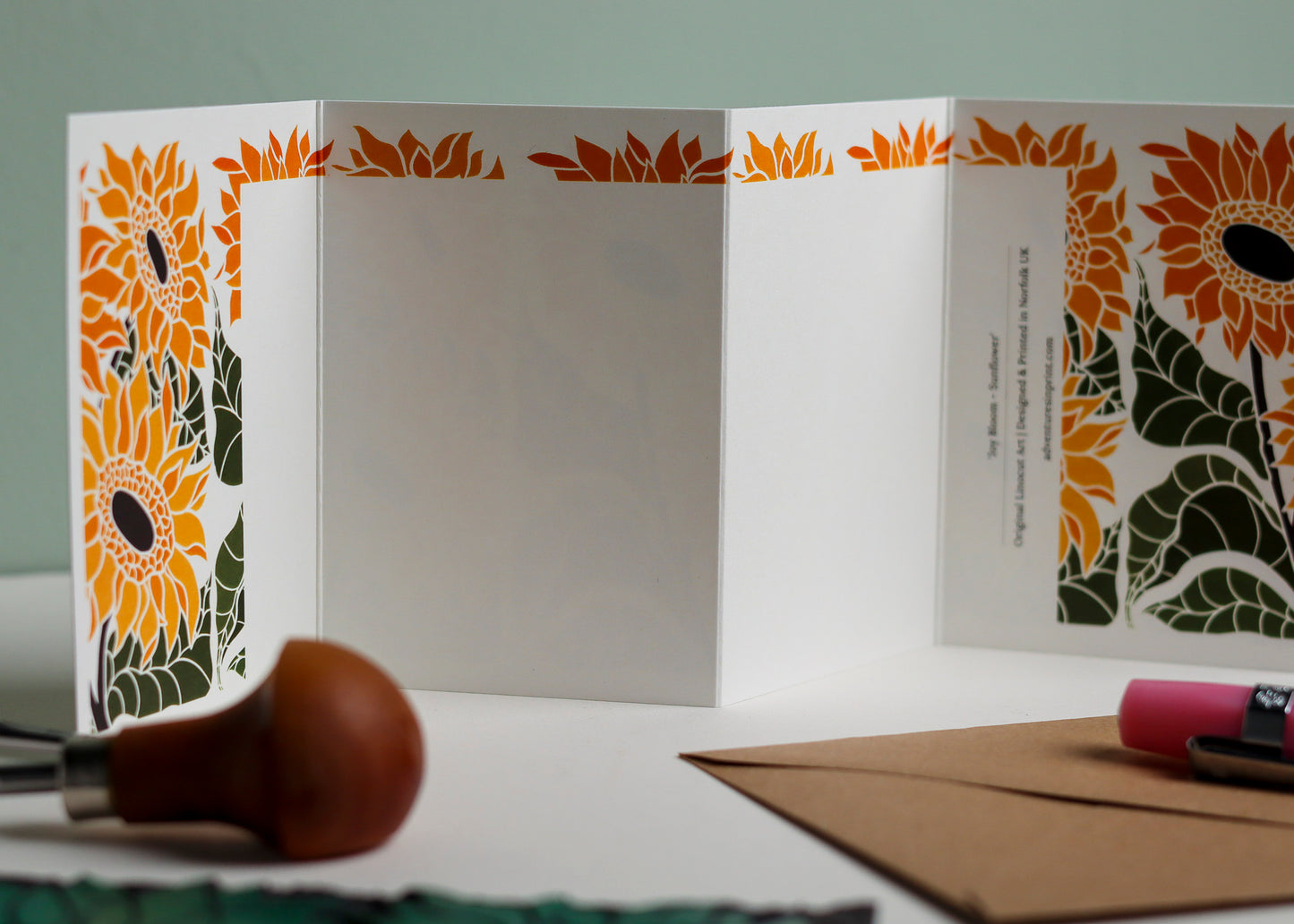 Joy Bloom Sunflower Garland Card | Single Card & Envelope