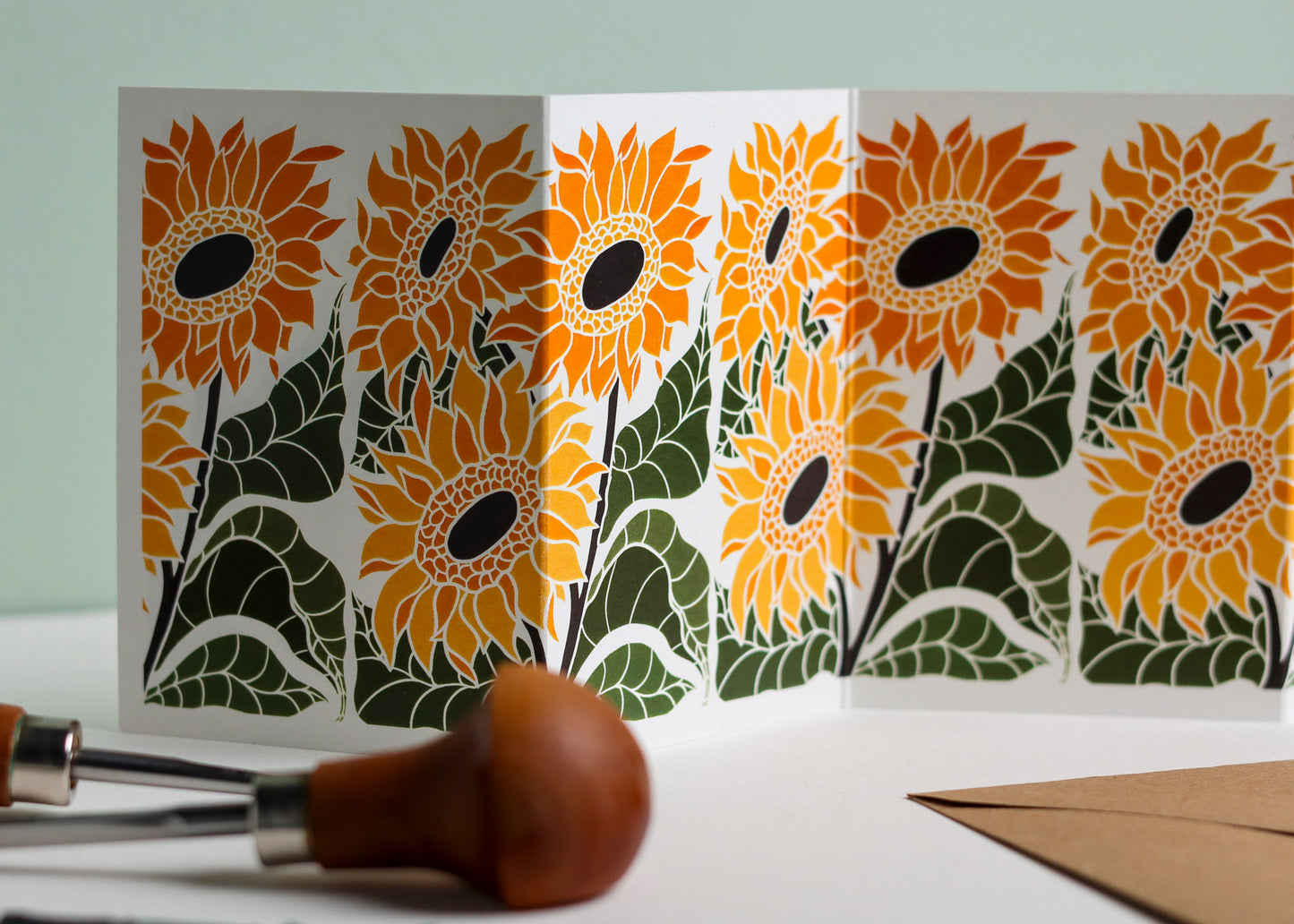 Joy Bloom Sunflower Garland Card | Single Card & Envelope