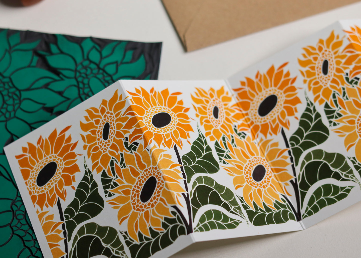 Joy Bloom Sunflower Garland Card | Single Card & Envelope