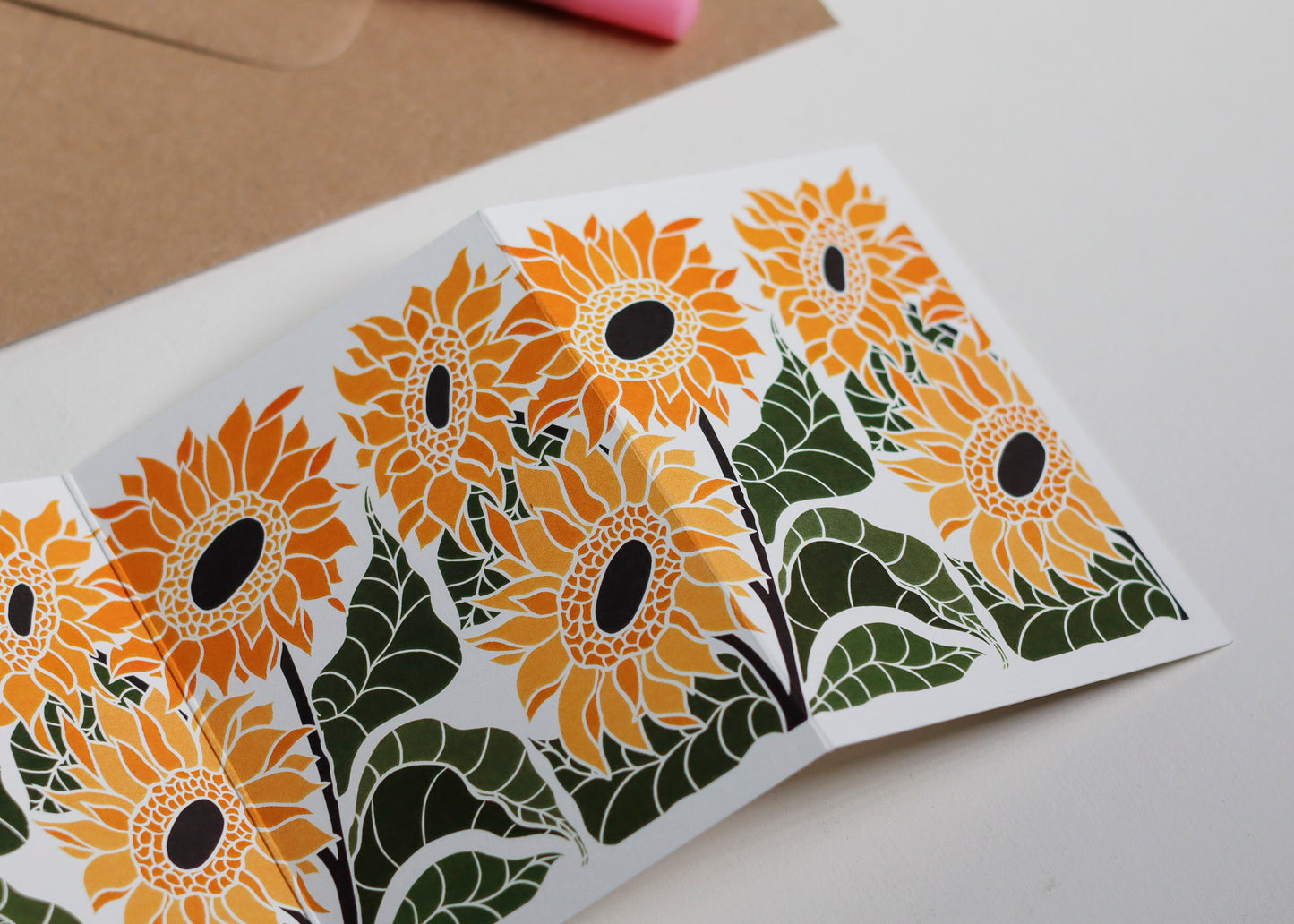 Joy Bloom Sunflower Garland Card | Single Card & Envelope