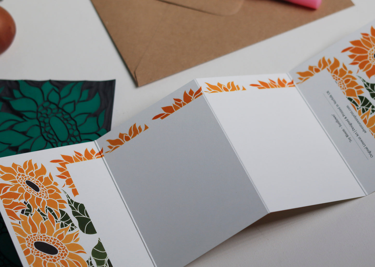 Joy Bloom Sunflower Garland Card | Single Card & Envelope