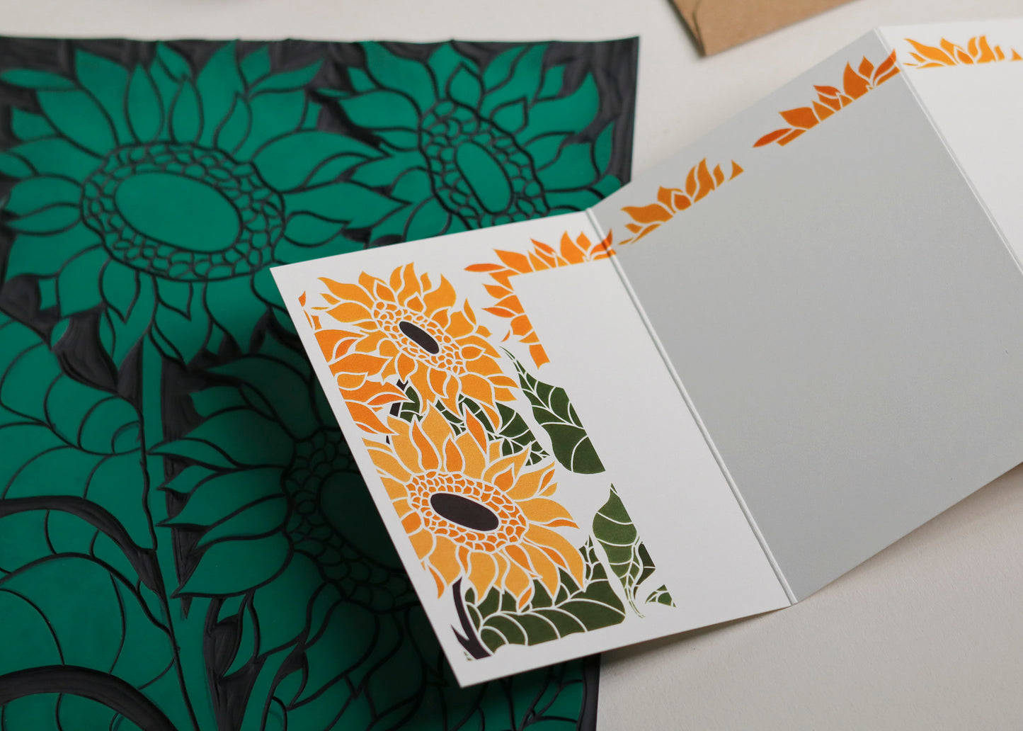 Joy Bloom Sunflower Garland Card | Single Card & Envelope
