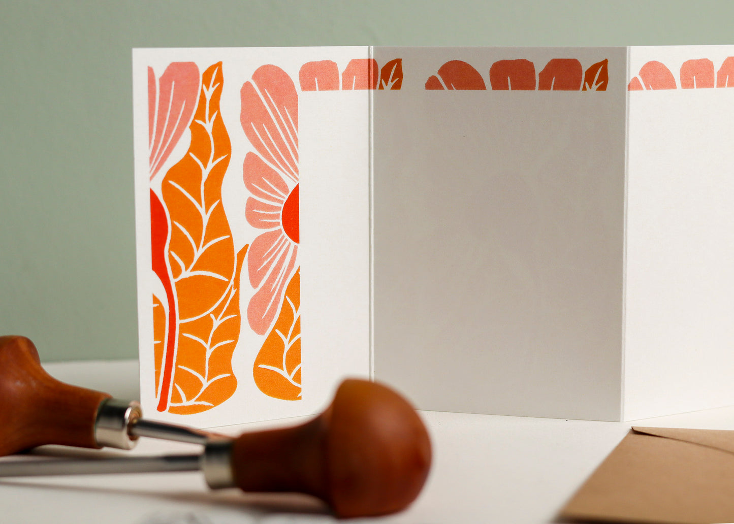 Golden Autumn Garland Card | Single Card & Envelope
