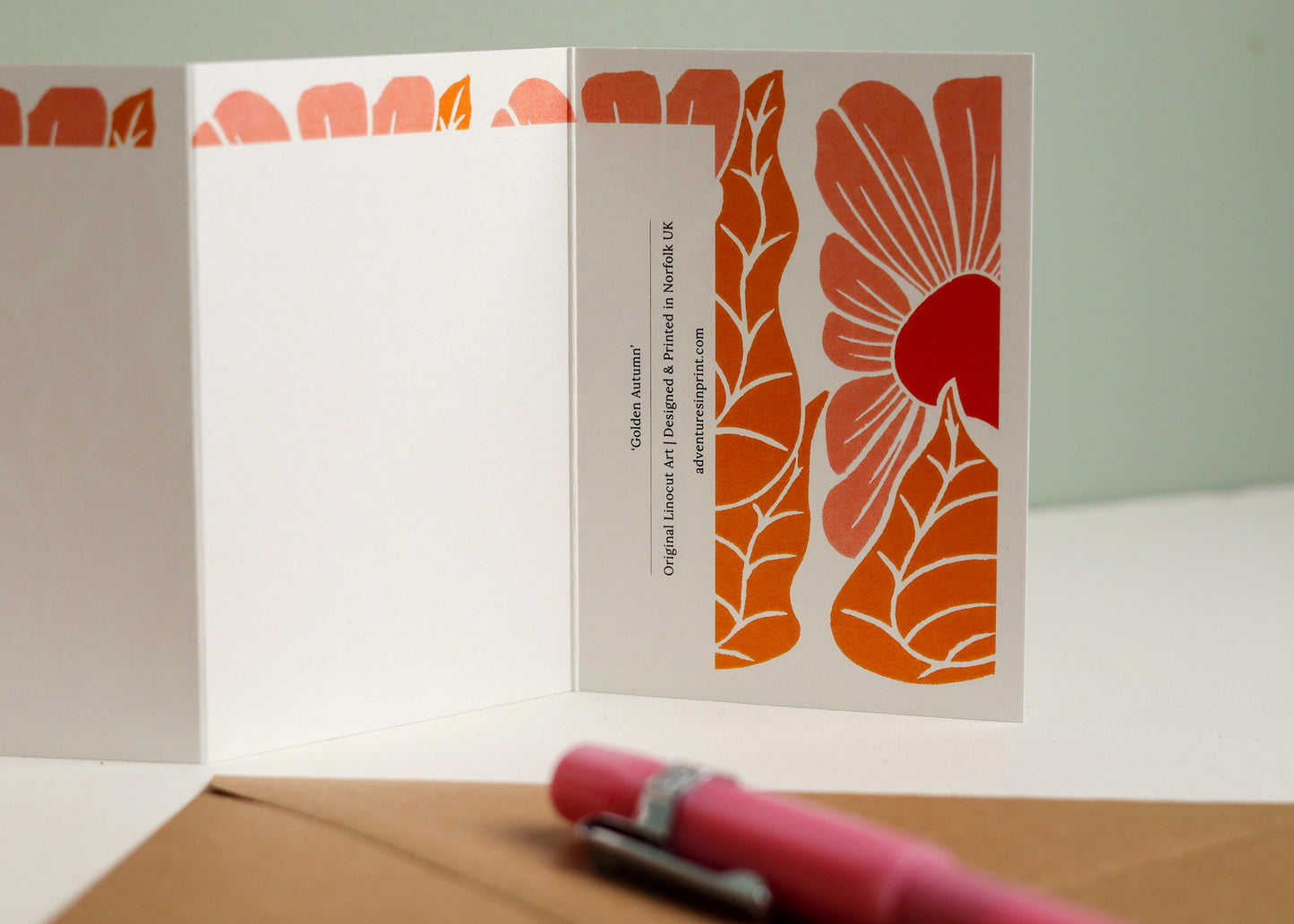 Golden Autumn Garland Card | Single Card & Envelope