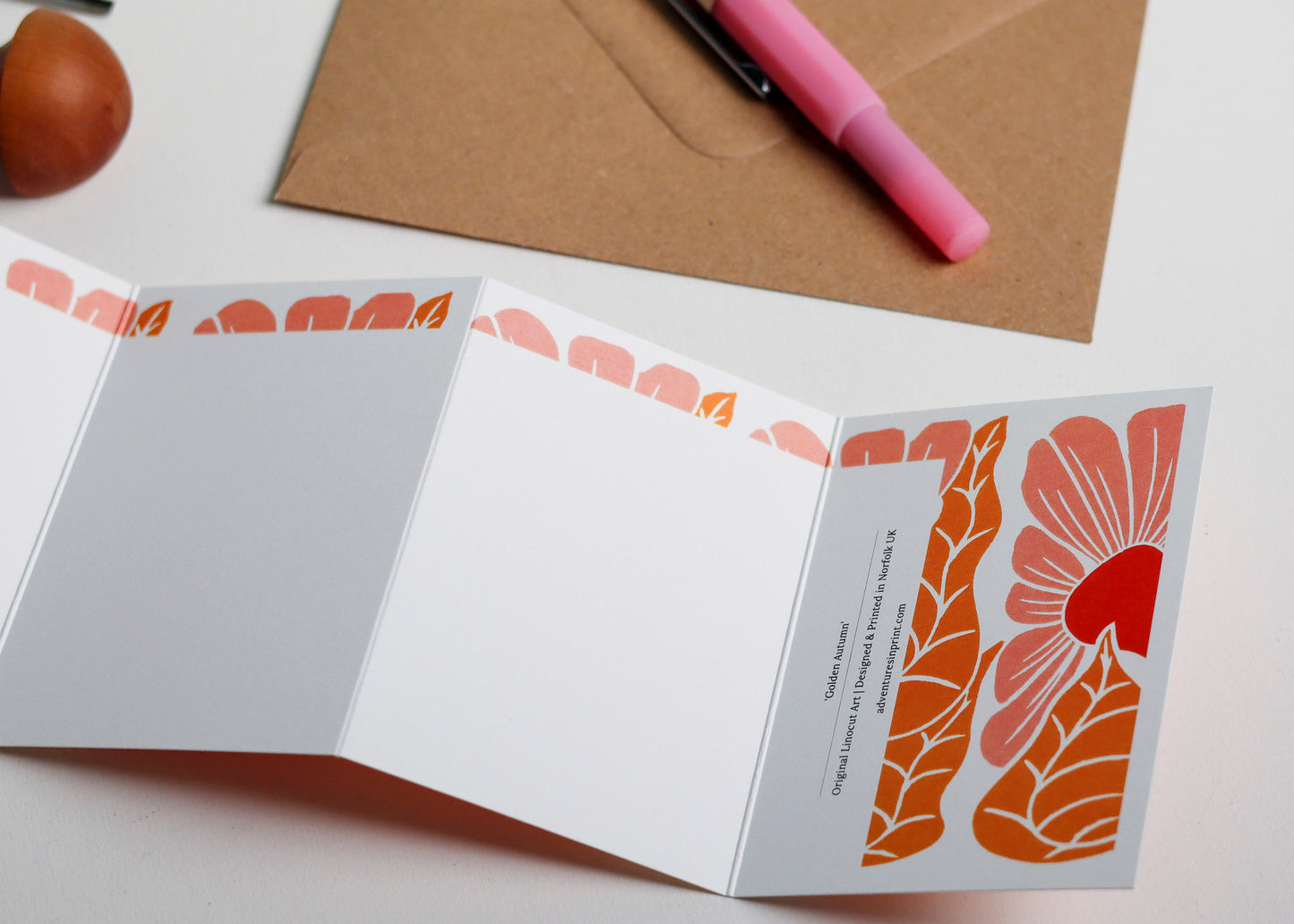 Golden Autumn Garland Card | Single Card & Envelope