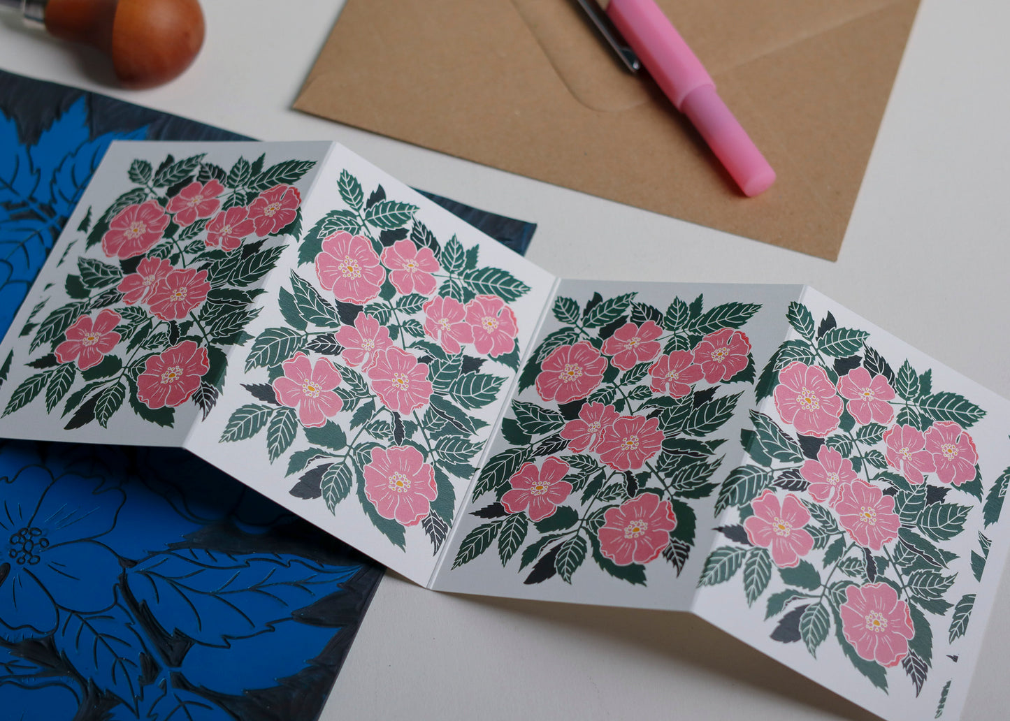 Dog Rose Garland Card | Single Card & Envelope