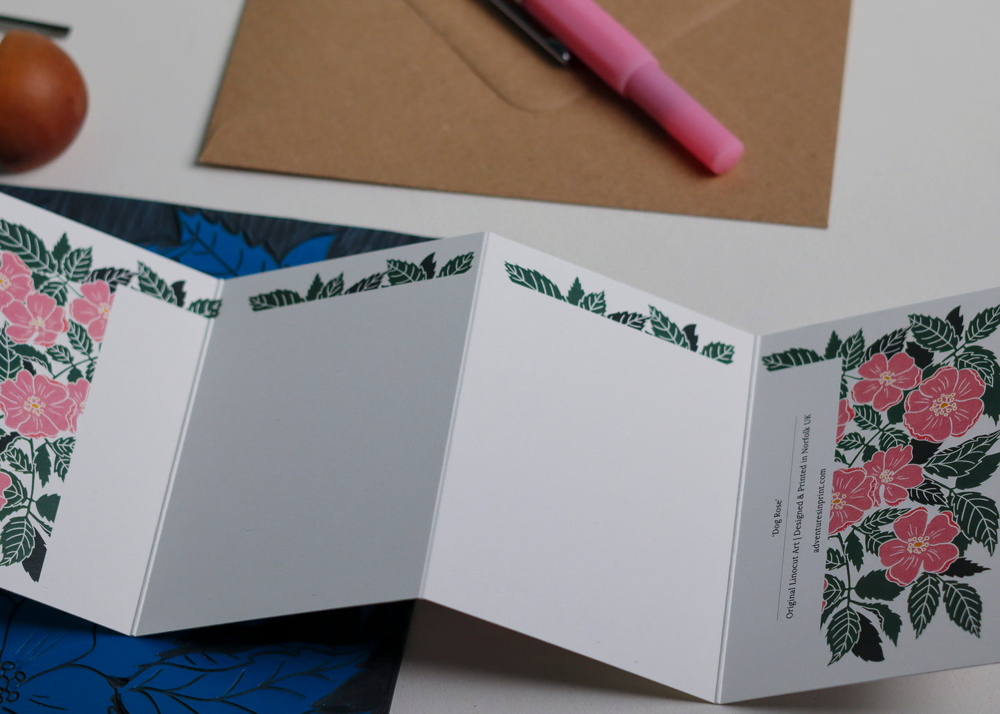 Dog Rose Garland Card | Single Card & Envelope