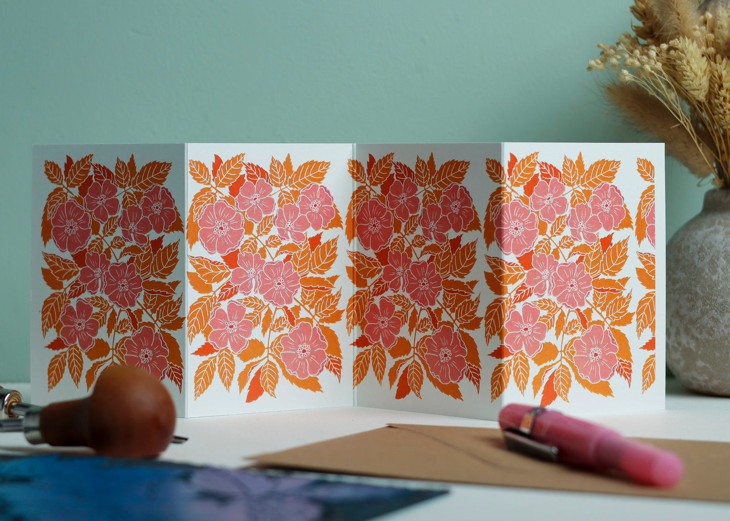 Dog Rose in Summer Garland Card | Single Card & Envelope