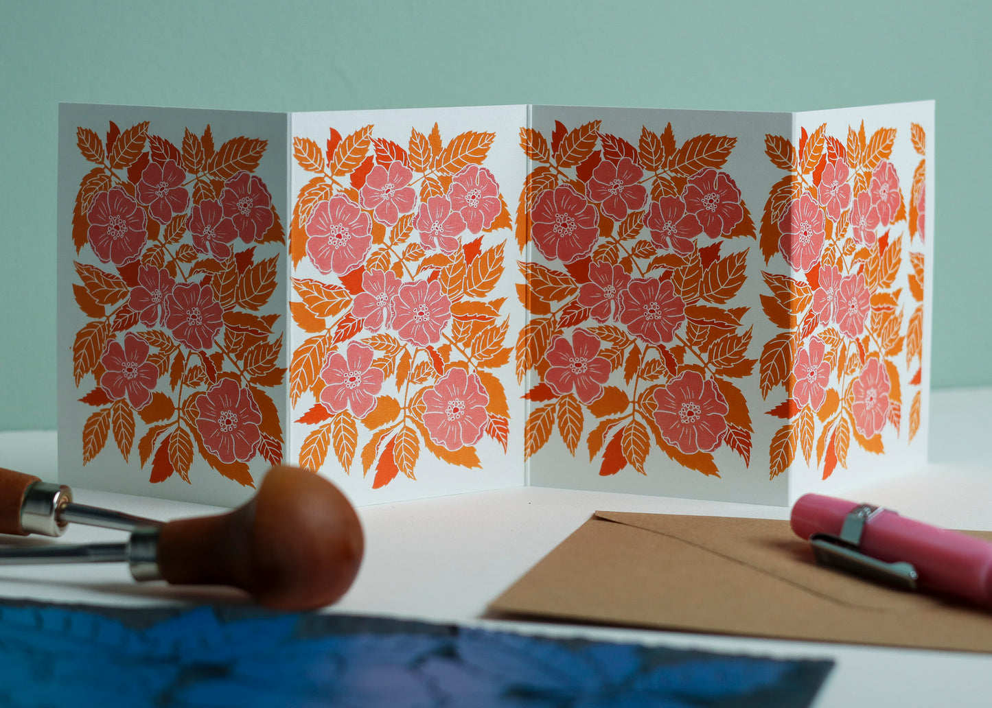 Dog Rose in Summer Garland Card | Single Card & Envelope