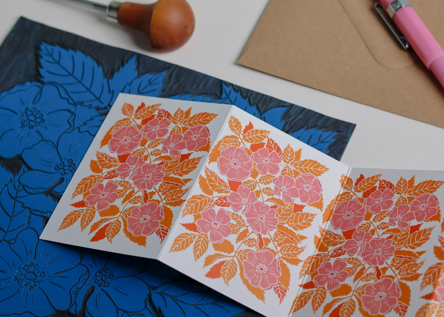 Dog Rose in Summer Garland Card | Single Card & Envelope