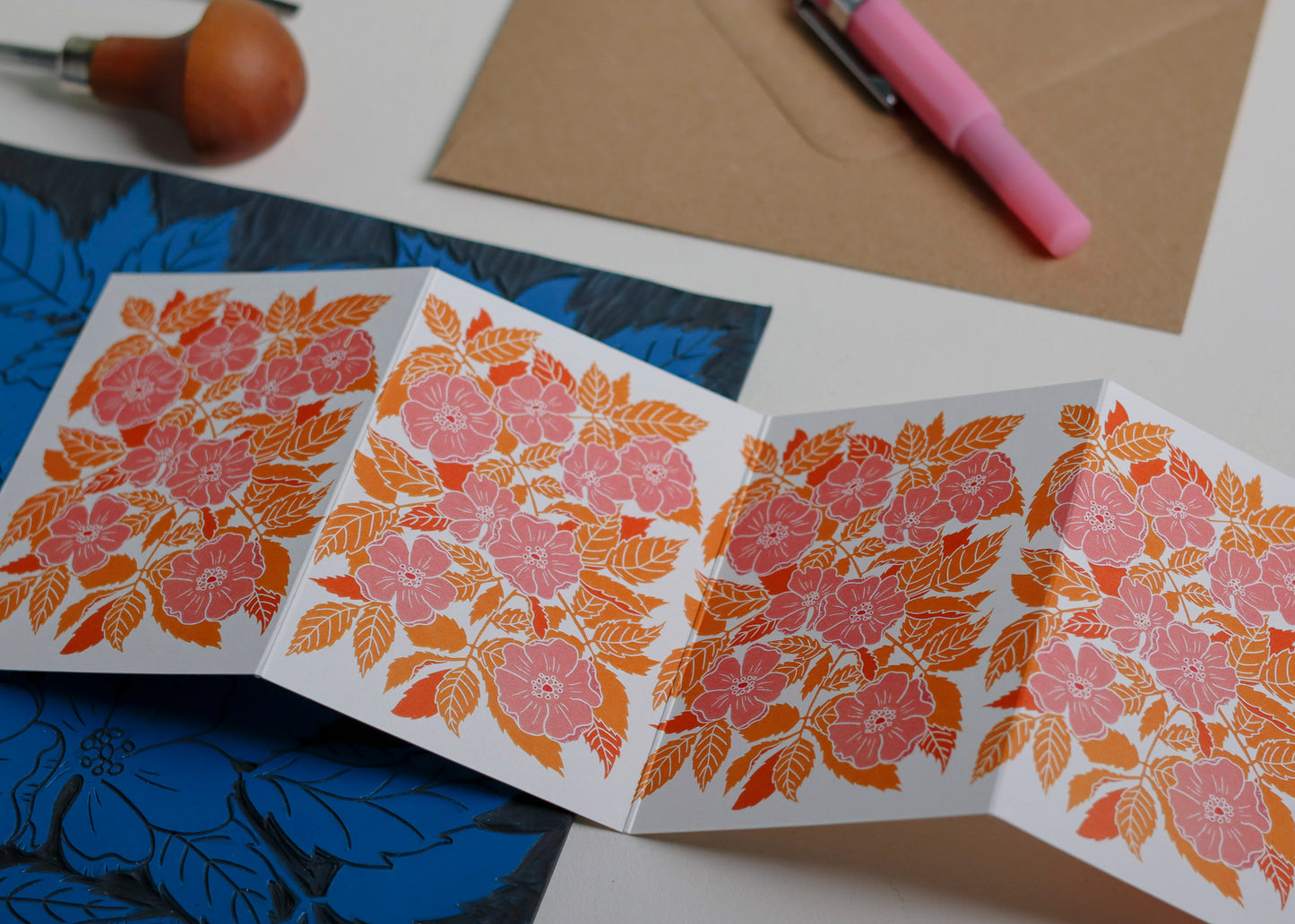 Dog Rose in Summer Garland Card | Single Card & Envelope