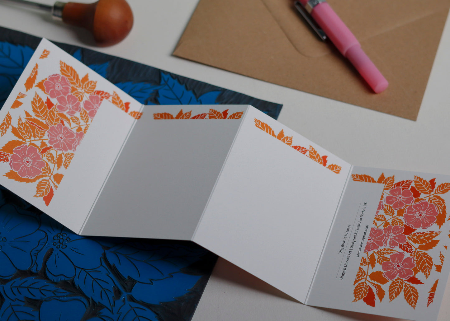 Dog Rose in Summer Garland Card | Single Card & Envelope